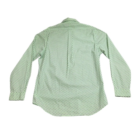 Ralph Lauren Shirt Mens Large Green Paisley Custom Fit‎ Button Down Long Sleeve - Picture 3 of 9